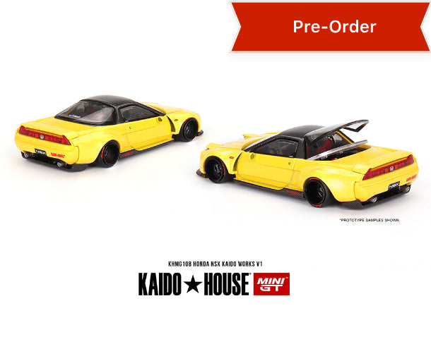 (Preorder) Kaido House x Mini GT 1:64 Honda NSX Kaido WORKS V1 – Yellow