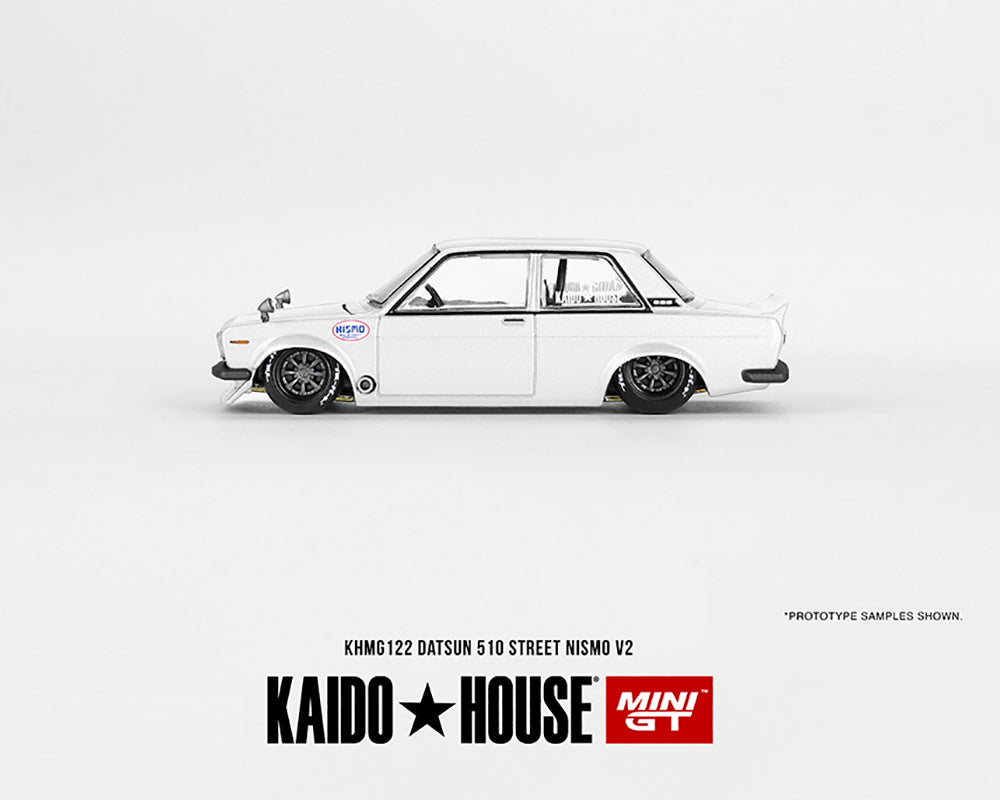 (Preorder) Kaido House x Mini GT 1:64 Datsun 510 Street Nismo V2- White
