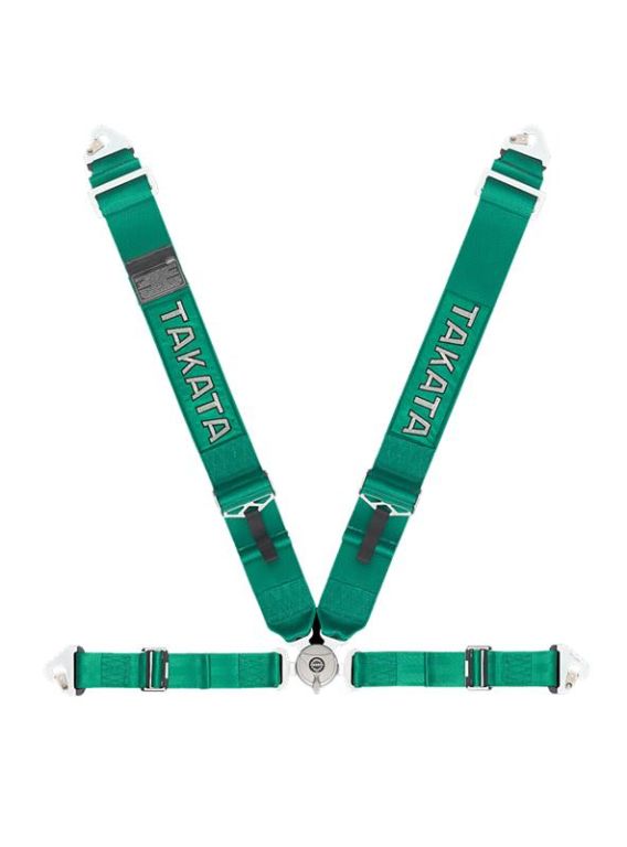 Takata Racing RACE Series 4-Point Green Snap-On Harness