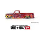 Kaido House x Mini GT 1:64 Chevrolet Silverado Dually on Fire V1 – Red with Flames-2
