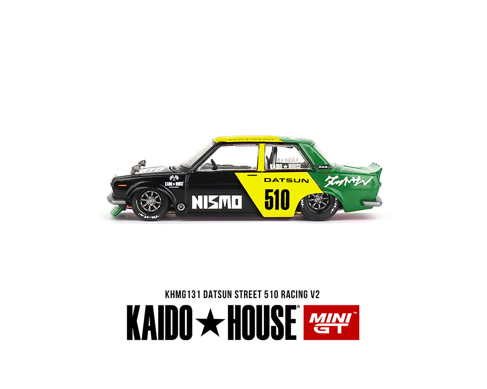 Kaido House x Mini GT 1:64 Datsun Street 510 Racing V2 – Black Yellow