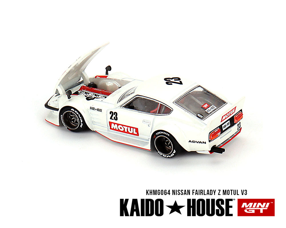 (Preorder) Kaido House x Mini GT 1:64 Datsun KAIDO Fairlady Z MOTUL V3 – White – Limited Edition