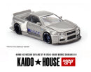 Kaido House x Mini GT 1:64 Nissan Skyline GT-R (R34) Kaido Works SHINJUKU V1 – Silver-1