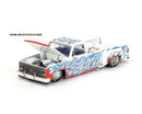 Kaido House x Mini GT 1:64 Chevrolet Silverado Dually on Fire V2 – White Flames-4