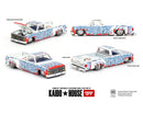 Kaido House x Mini GT 1:64 Chevrolet Silverado Dually on Fire V2 – White Flames-1