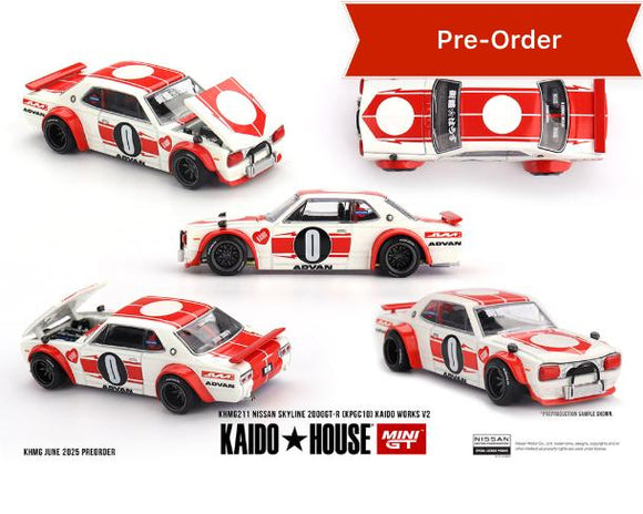 (Preorder) Kaido House x Mini GT 1:64 Nissan Skyline 2000GT-R (KPGC10) Kaido Works V2 – White