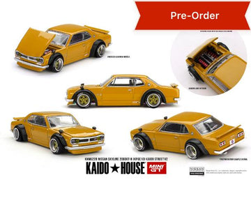 (Preorder) Kaido House x Mini GT 1:64 Nissan Skyline 2000 GT-R (KPGC10) Kaido Street V2 – Yellow