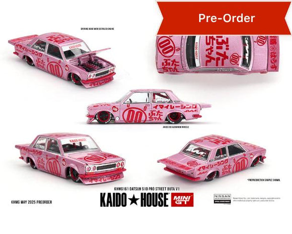 (Preorder) Kaido House x Mini GT 1:64 Datsun 510 Pro Street Buta V1 – Pink
