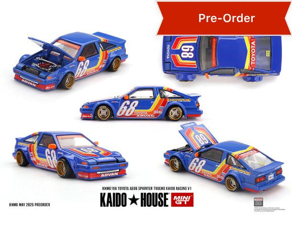 (Preorder) Kaido House x Mini GT 1:64 Toyota AE86 Sprinter Trueno Kaido Racing V1- Blue