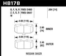 HPS Front Brake Pad Set1989-93 (Skyline R32)-2
