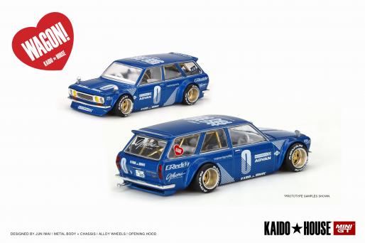 Kaido House x Mini GT 1:64 Mijo Exclusive Datsun Kaido 510 Wagon Blue Limited Edition