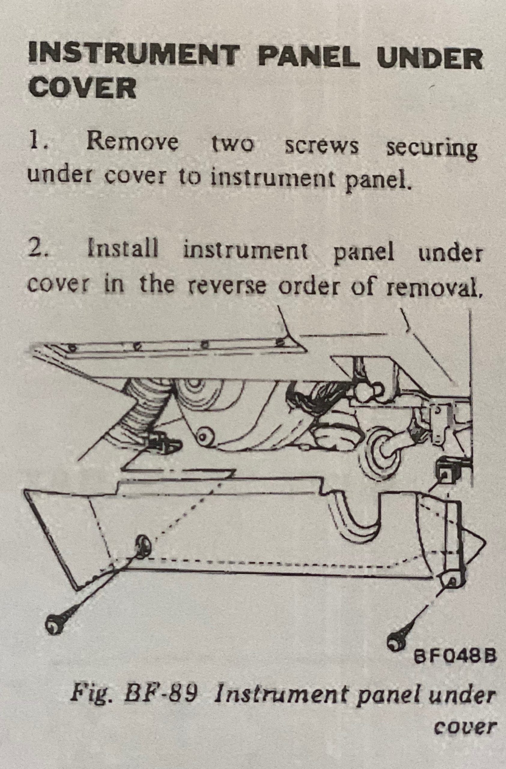Aluminum Instrument Panel Under Cover 1974-78 (260Z / 280Z)