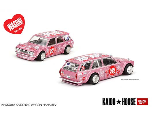 Kaido House x Mini GT 1:64 Datsun Kaido 510 Wagon Hanami V1 Pink Limited Edition