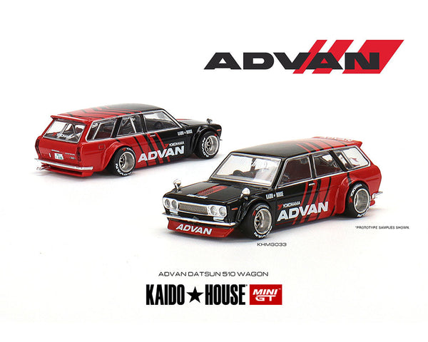 Kaido House x Mini GT Datsun 510 Pro Street Wagon Advan Yokohama Limited Edition **CASE**