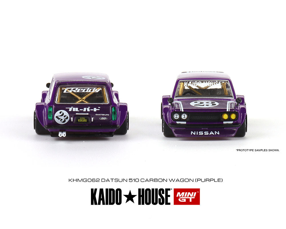 Kaido House x Mini GT 1:64 Datsun KAIDO 510 Wagon CARBON FIBER V1 – Purple – Limited Edition