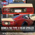 Bomex/DG Fiberglass Type-V Rear Spoiler 1970-78 (240Z / 260Z / 280Z) Coupe Only