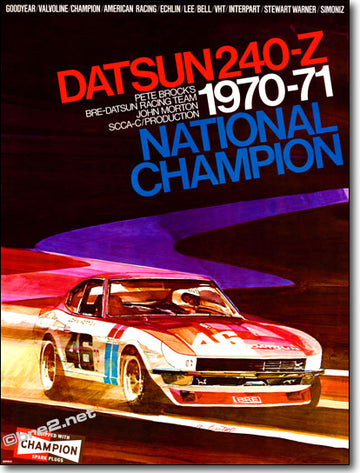 BRE 1971 Championship 240Z Poster 24" X 32"