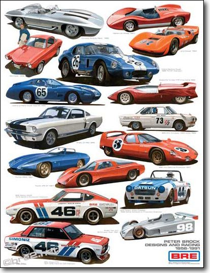 BRE Peter Brock Automotive Designs and BRE Race Cars 22" X 28"