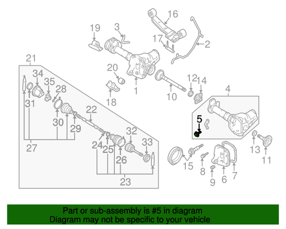 OEM Rear Differential Cover Bolt