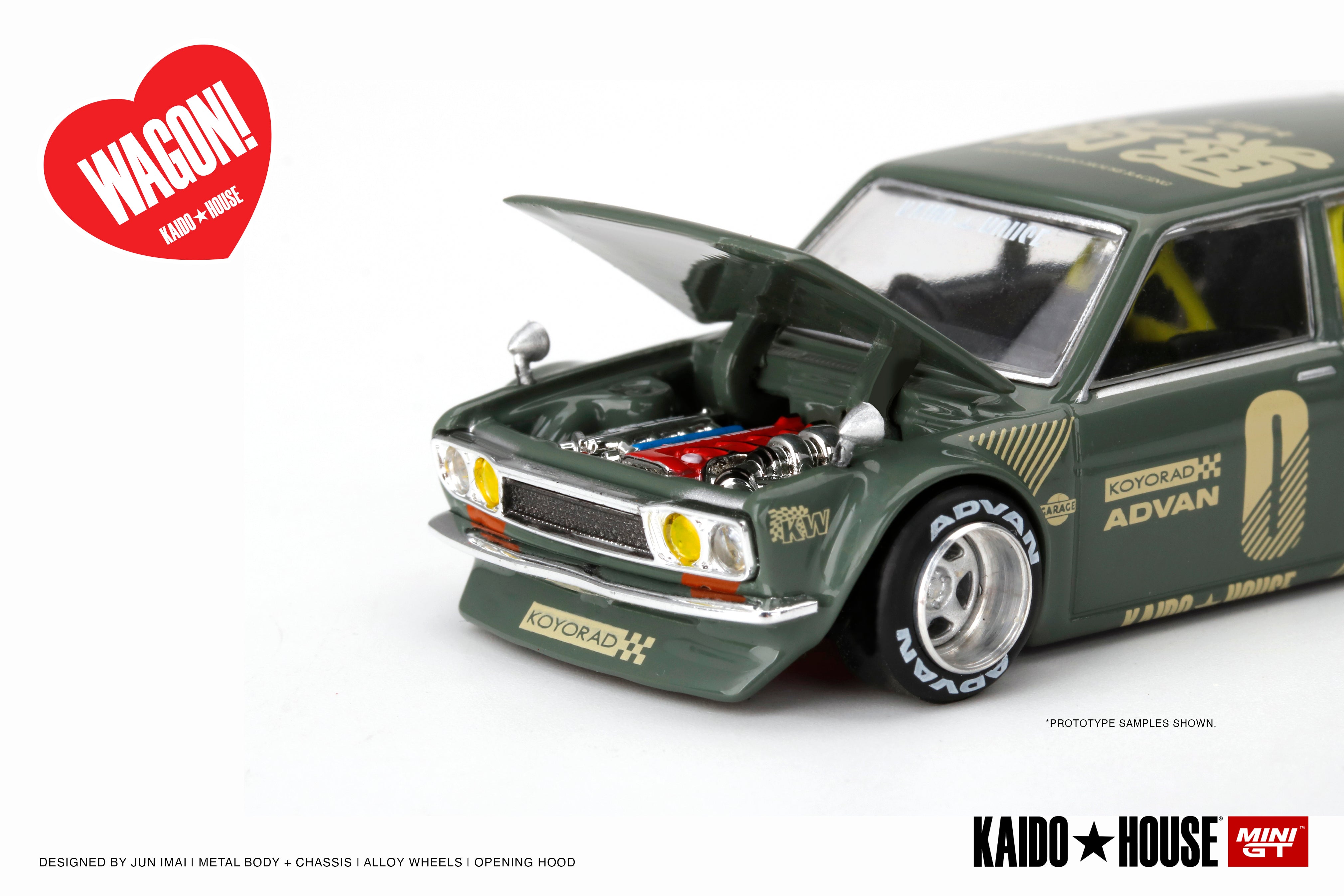 Kaido House x Mini GT 1:64 Mijo Exclusive Datsun Kaido 510 Wagon Green Limited Edition **CASE**