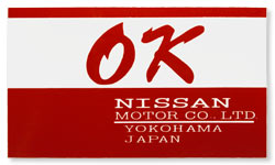 "OK" Final Inspection Decal 1970-81 (240Z / 260Z / 280Z / 280ZX) 1969-72 (Hakosuka)