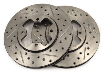 Front StopTech Cross Drilled/Slotted Brake Rotors 1979-83 (280ZX) (Pair)