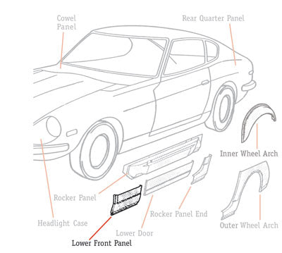 Left Lower Front Fender Repair Panel 1970-78 (240Z / 260Z / 280Z)
