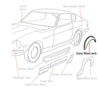 Left Inner Wheel Arch Repair Panel 1970-78 (240Z / 260Z / 280Z) Coupe Only