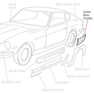 Left Lower Rear Fender Repair Panel 1970-78 (240Z / 260Z / 280Z)