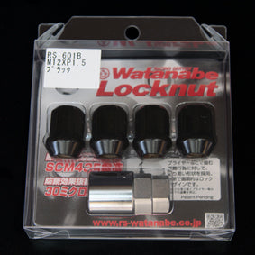 Buy black RS Watanabe Locknut Set (4 locking lug nuts + key)